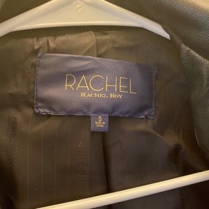 Faux leather jacket with faux fur!like New